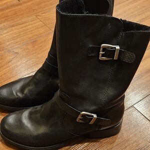 Women's Reiker Black Leather Buckle Boots